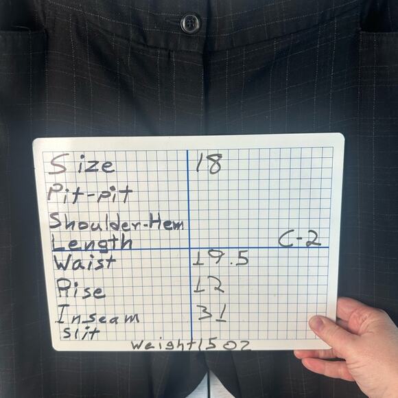 Lane Bryant trouser, black light gray plaid pockets, career evening plus size - Picture 9 of 9